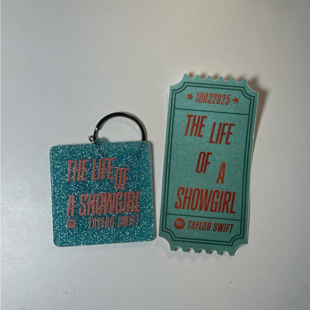 Taylor Swift The life of a Showgirl Spotify Keychain and Sticker